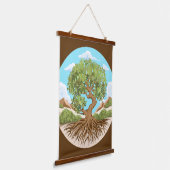 自由なパレスチナの地にオリーブの木の平和のシンボル 吊り下げ型タペストリー (傾斜あり)