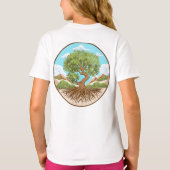 自由なパレスチナの地にオリーブの木の平和のシンボル Tシャツ (裏面)