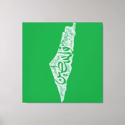 自由なパレスチナの地図と旗 🇵🇸 キャンバスプリント (正面)