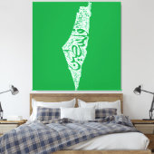 自由なパレスチナの地図と旗 🇵🇸 キャンバスプリント (インサイチュ (寝室))