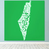 自由なパレスチナの地図と旗 🇵🇸 キャンバスプリント (インサイチュ (ウッドフロア))