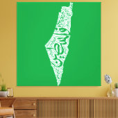 自由なパレスチナの地図と旗 🇵🇸 キャンバスプリント (インサイチュ (リビング))