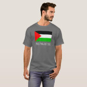 自由なパレスチナの灰色のTシャツ Tシャツ (正面フル)