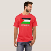自由なパレスチナの赤のTシャツ Tシャツ (正面フル)
