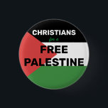 自由なパレスチナ国旗の赤い黒のためのクリスチャン 缶バッジ<br><div class="desc">自由なパレスチナ国旗のためのクリスチャン赤黒緑の白ボタン</div>