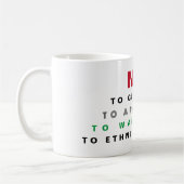 自由なパレスチナ大量虐殺のアパルトヘイト戦争犯罪 コーヒーマグカップ (左)