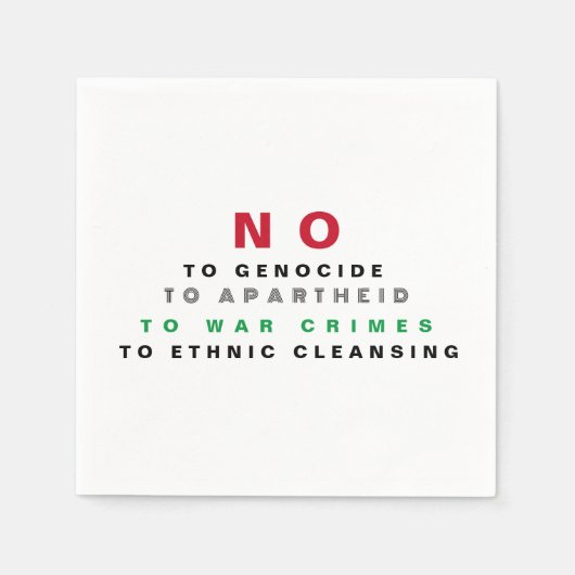 自由なパレスチナ大量虐殺のアパルトヘイト戦争犯罪 スタンダードカクテルナプキン (正面)