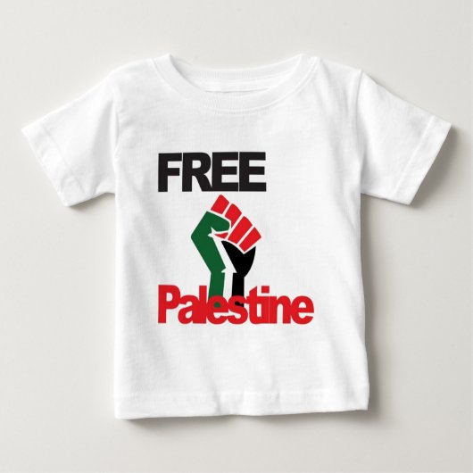 自由なパレスチナ- فلسطينعلم -パレスチナの旗 ベビーTシャツ (正面)