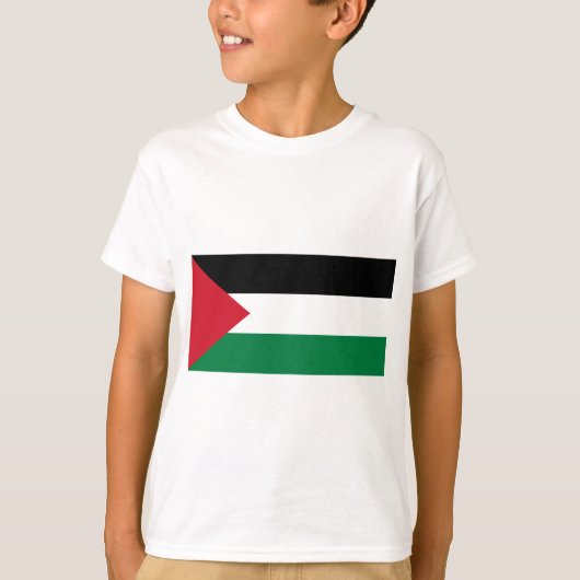 自由なパレスチナ-パレスチナの旗(علمفلسطين) Tシャツ (正面)