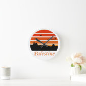 自由なパレスチナ ラウンド壁時計 (ホーム)