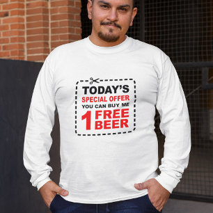 自由なビール特別提供のクーポン Tシャツ
