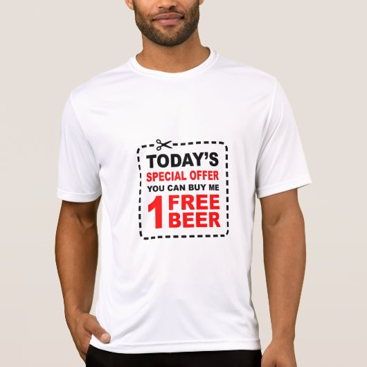 自由なビール特別提供のクーポン Tシャツ (正面)
