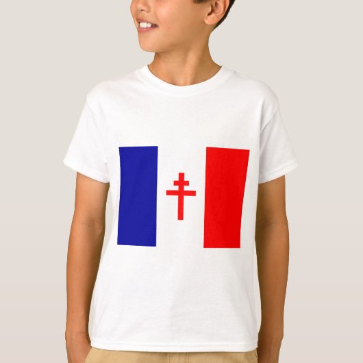 自由なフランス語は旗を強制します Tシャツ (正面)