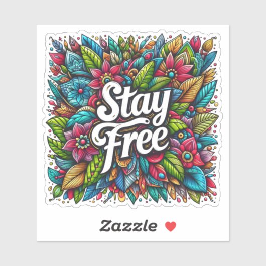 自由なフローラ鮮やかデザイン シール (シート)