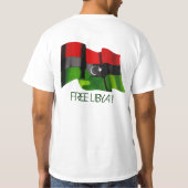 自由なリビア-独立Tシャツのリビアの旗 Tシャツ (裏面)