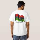 自由なリビア-独立Tシャツのリビアの旗 Tシャツ (裏面フル)