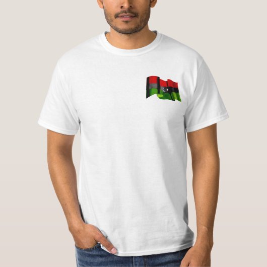 自由なリビア-独立Tシャツのリビアの旗 Tシャツ (正面)