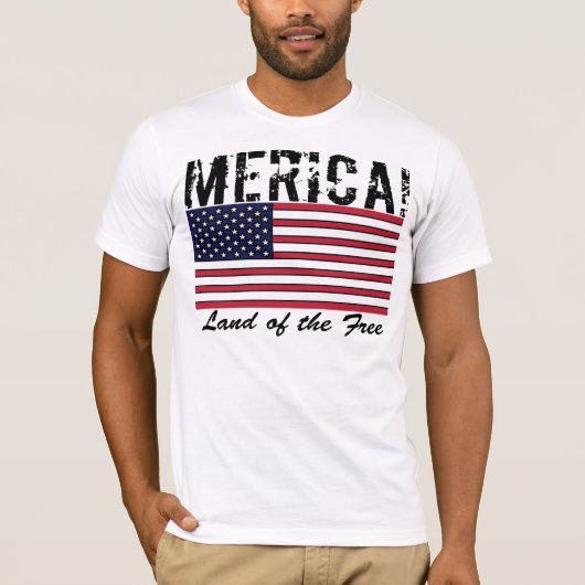 自由なワイシャツのアメリカの土地 Tシャツ (正面)
