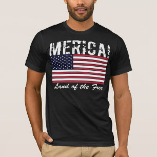 自由なワイシャツの暗闇のアメリカの土地 Tシャツ