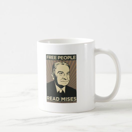 自由な人々の読書Mises コーヒーマグカップ (右)