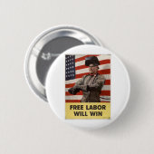 自由な労働 缶バッジ (正面&裏面)