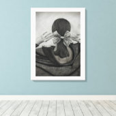 自由な女の子は振り返らない。 キャンバスプリント (インサイチュ (ウッドフロア))