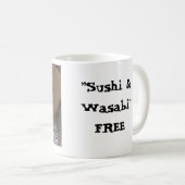 自由な女の子、"寿司及びWasabi" コーヒーマグカップ (正面右)