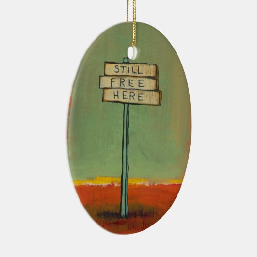 自由な思想家の自由主義的な自由の印の絵画の芸術 セラミックオーナメント (右)