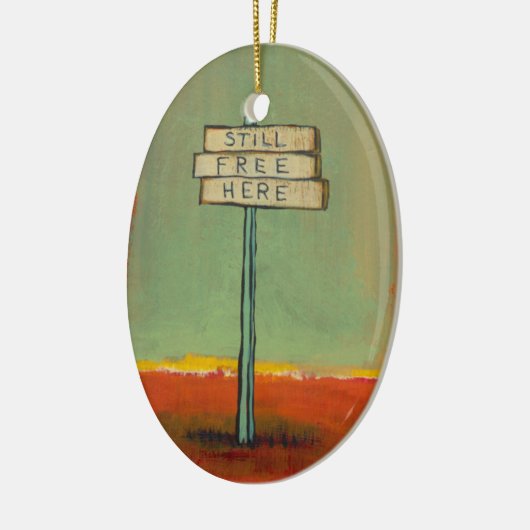 自由な思想家の自由主義的な自由の印の絵画の芸術 セラミックオーナメント (左)