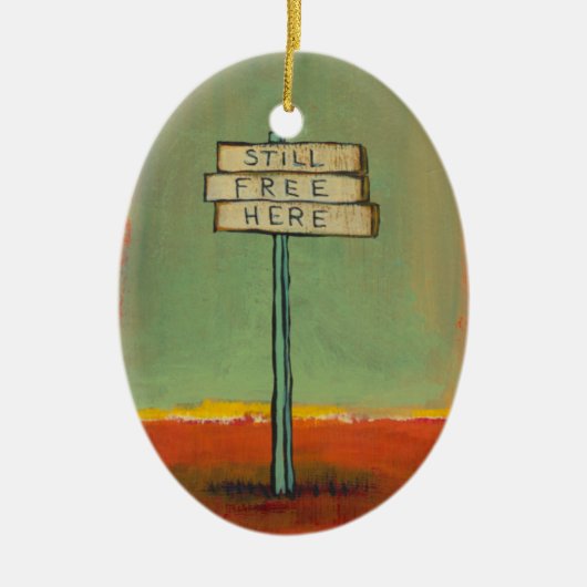自由な思想家の自由主義的な自由の印の絵画の芸術 セラミックオーナメント (正面)