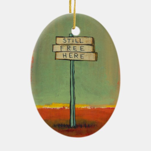 自由な思想家の自由主義的な自由の印の絵画の芸術 セラミックオーナメント (裏面)