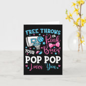 自由な投げまたはピンクの弓ポップ・アートのがポップ・アートのあなたを性別 カード (黄色い花)