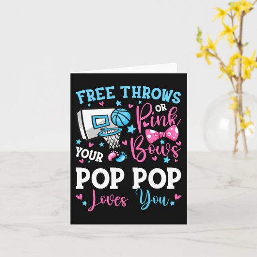 自由な投げまたはピンクの弓ポップ・アートのがポップ・アートのあなたを性別 カード (黄色い花)