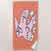 自由な気に生活のビーチタオルを持つ ビーチタオル (正面)