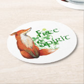 自由な精神の狐 ラウンドペーパーコースター (アングル)