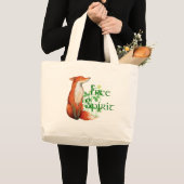 自由な精神の狐 ラージトートバッグ (正面(商品))