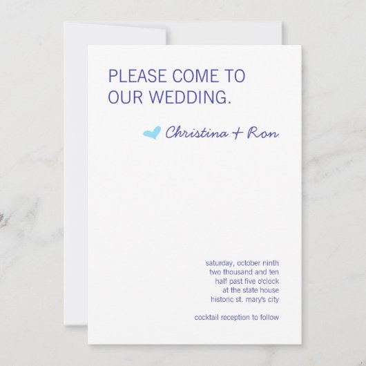 自由な精神の結婚式の招待 招待状 (正面)