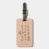 自由な精神、野生のハート、ジプシーの精神 ラゲッジタグ (正面縦)