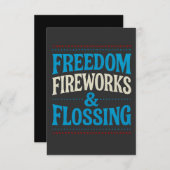 自由な花火とフロッシング歯科歯科歯科医師 サンキューカード (正面/裏面)