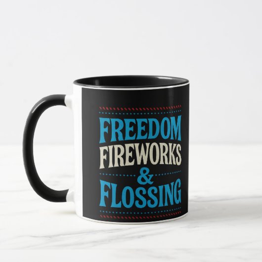 自由な花火とフロッシング歯科歯科歯科医師 マグカップ (左)