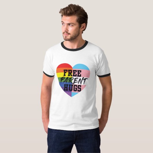 自由な親はLGBTQのTシャツを抱き締めます Tシャツ (正面フル)