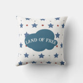 自由な赤と青の星の土地パターン愛国的 アウトドアクッション (裏面)