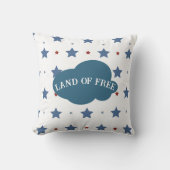 自由な赤と青の星の土地パターン愛国的 アウトドアクッション (正面)