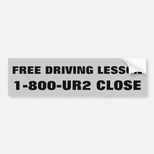 自由な運転教習1 800 UR2近く バンパーステッカー (正面)
