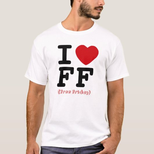 自由な金曜日のハートのワイシャツ Tシャツ (正面)