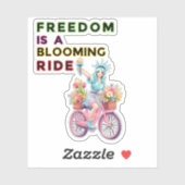 自由な開花レディーリバティーを花の自転車で シール (シート)