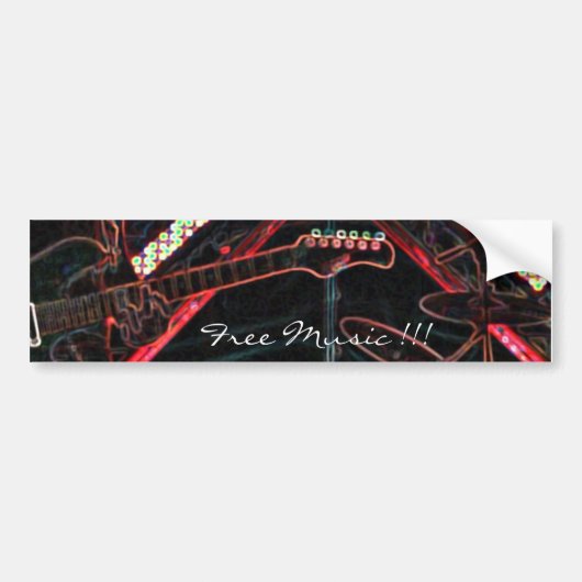 自由な音楽ステッカー バンパーステッカー (正面)