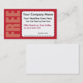 自由な項目クーポンの名刺 割引カード (正面/裏面)