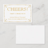 自由な飲み物のチケット|カスタムな色を結婚するヴィンテージ 名刺 (正面/裏面)