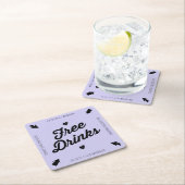 自由な飲み物は日付のコースターを救います スクエアペーパーコースター (インサイチュ)